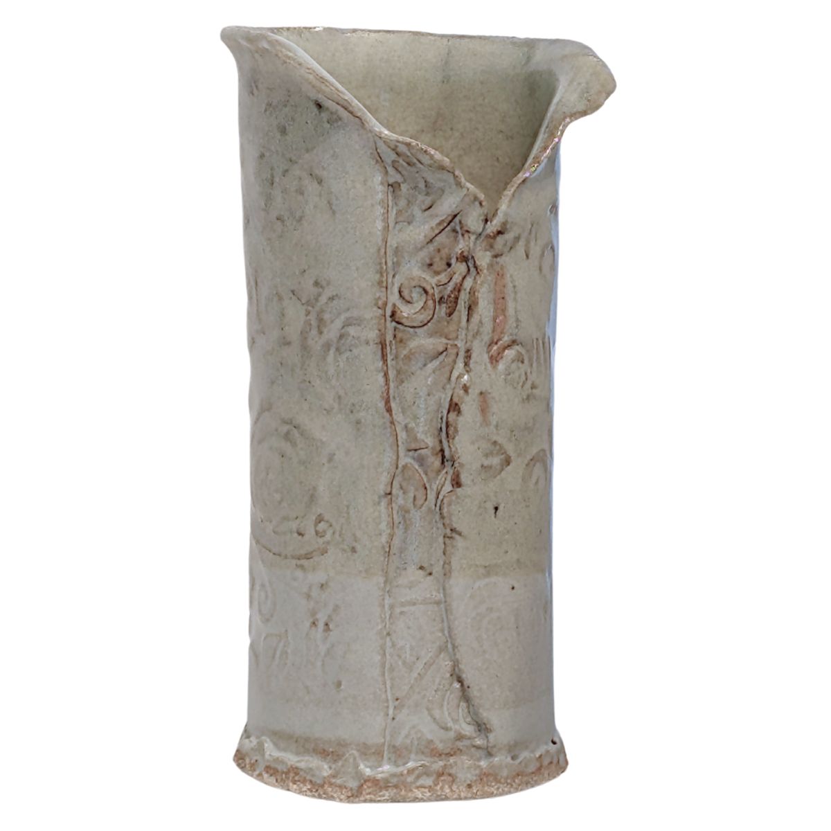 KAREN LIBA - LIGHT GREEN ROSE VESSEL - CERAMIC - 3 X 6.5 X 3.5