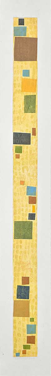 LESLIE LOWINGER - WALKING STICK-SQUARES - MIXED MEDIA ON PAPER - 3 X 39