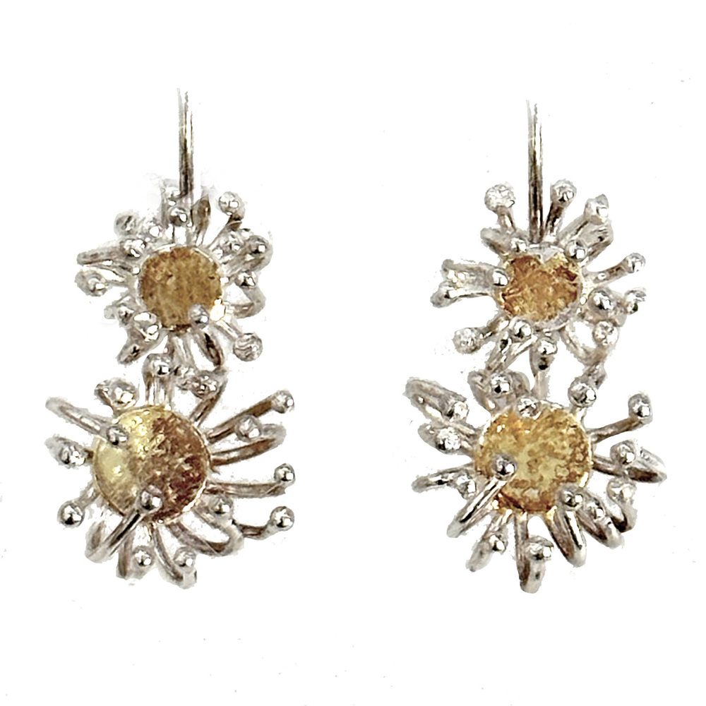 NOHLINE L'ECUYER - SPRING FLOWER EARRING - STERLING & 24K GOLD