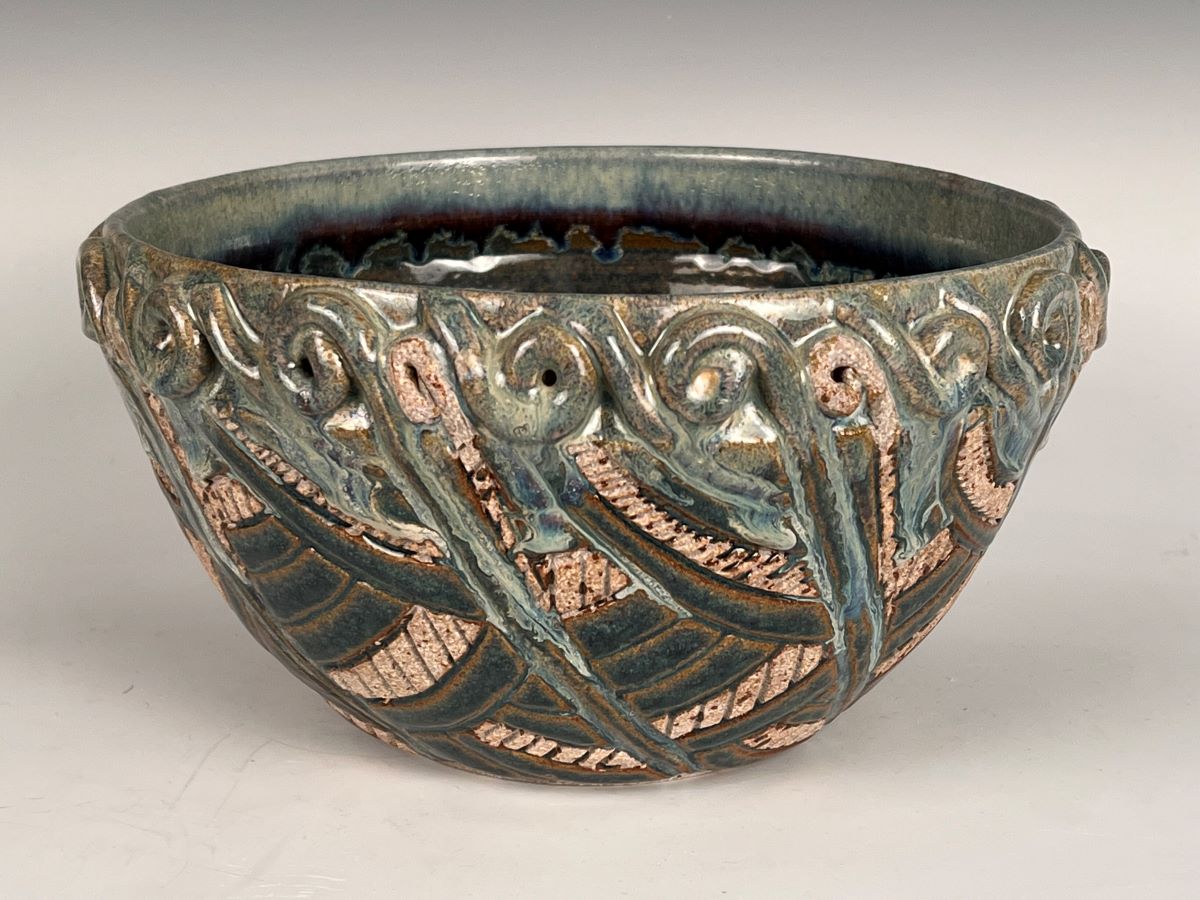 JON LUNDSTROM - CELADON BOWL - CERAMIC - 9 X 5 X 9