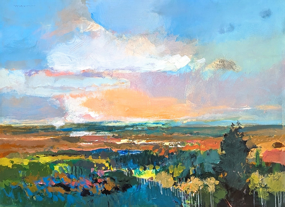 JOHN MAXON - HIGH COUNTRY - MIXED MEDIA ON PAPER - 26 X 18.5