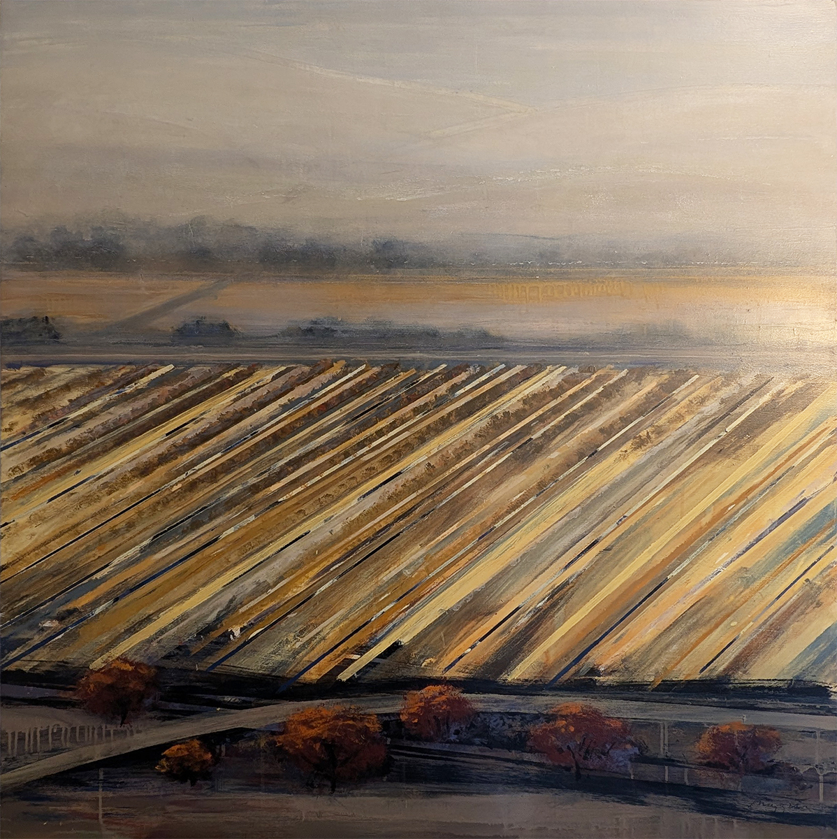 ALAN MAZZETTI - FIELD THEORY - OIL ON BOARD - 44 X 48