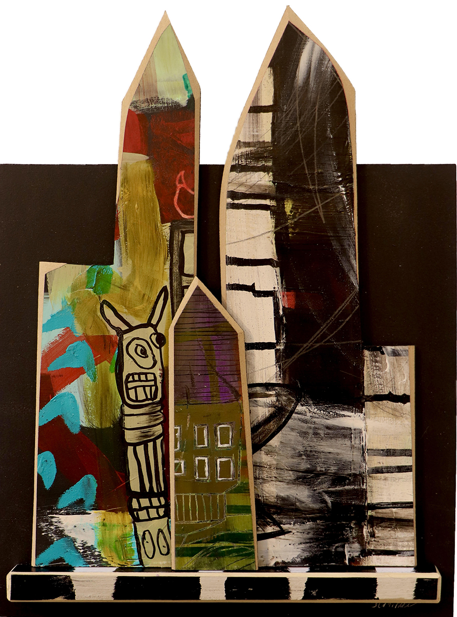 J.C. MILNER - TOTEM - MIXED MEDIA - 12 X 16