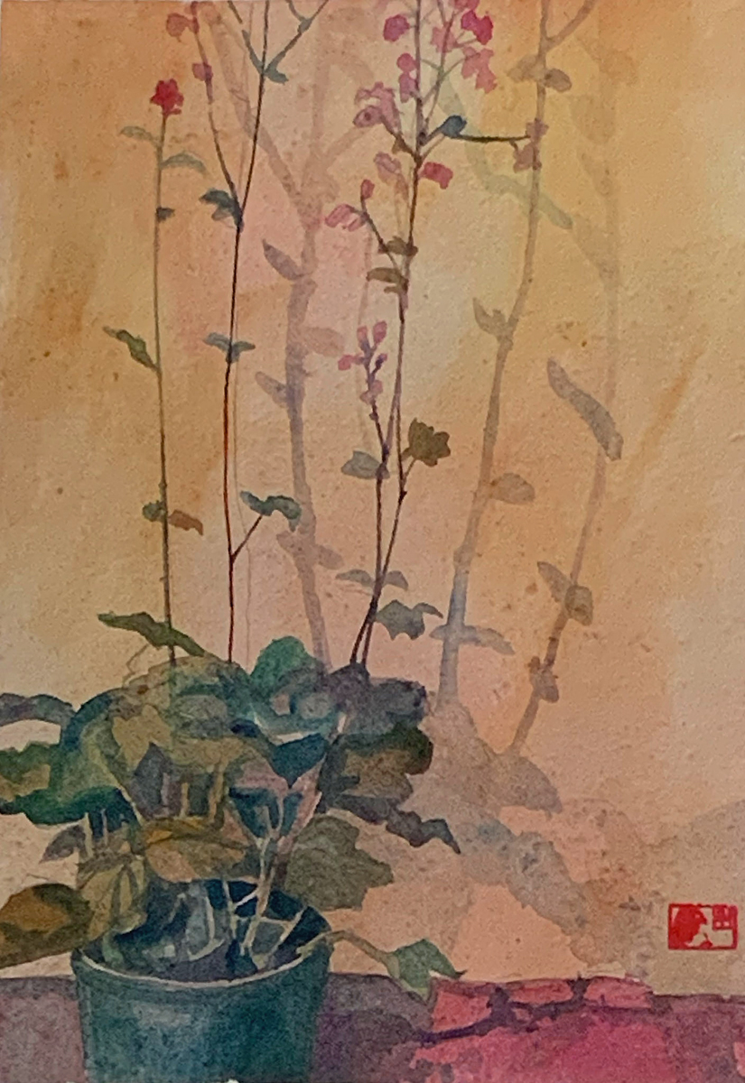 PETE MORRIS - FUSCHIA - WATERCOLOR - 11.5 X 16