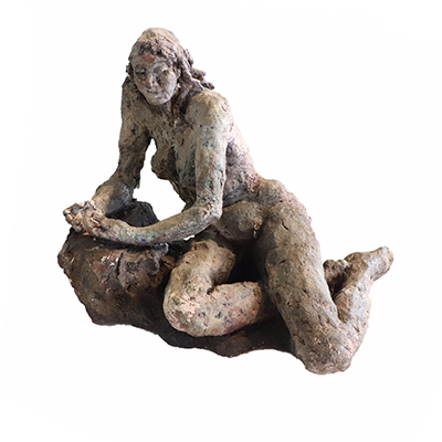 JANE NISHII - RECLINING WOMAN - CERAMIC - 12 X 10 X 7