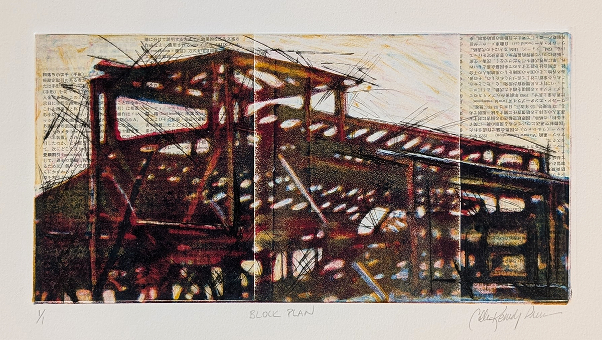 COLLEEN PREMER - BLOCK PLAN - MONOPRINT - 12 X 6