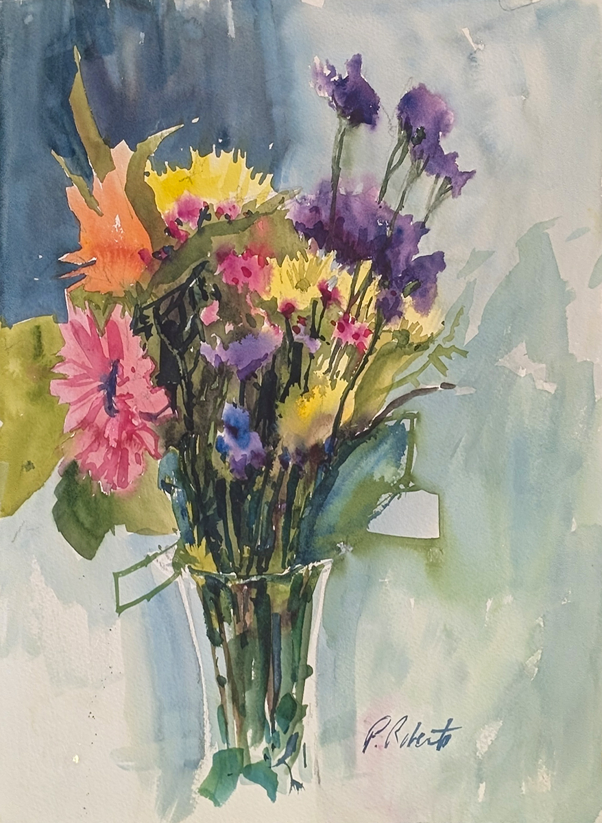 PETE ROBERTS - MAY FLOWERS - WATERCOLOR - 11 X 14.5