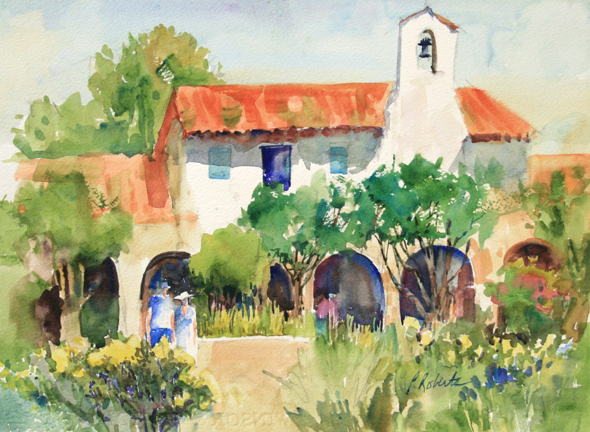 PETE ROBERTS - BELL TOWER - WATERCOLOR - 14.5 x 11