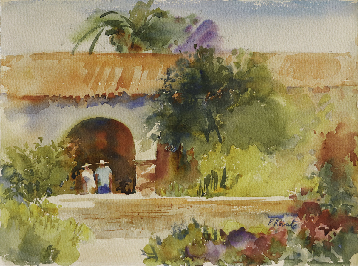 PETE ROBERTS - UNDER THE ARCHES - WATERCOLOR - 15 x 11
