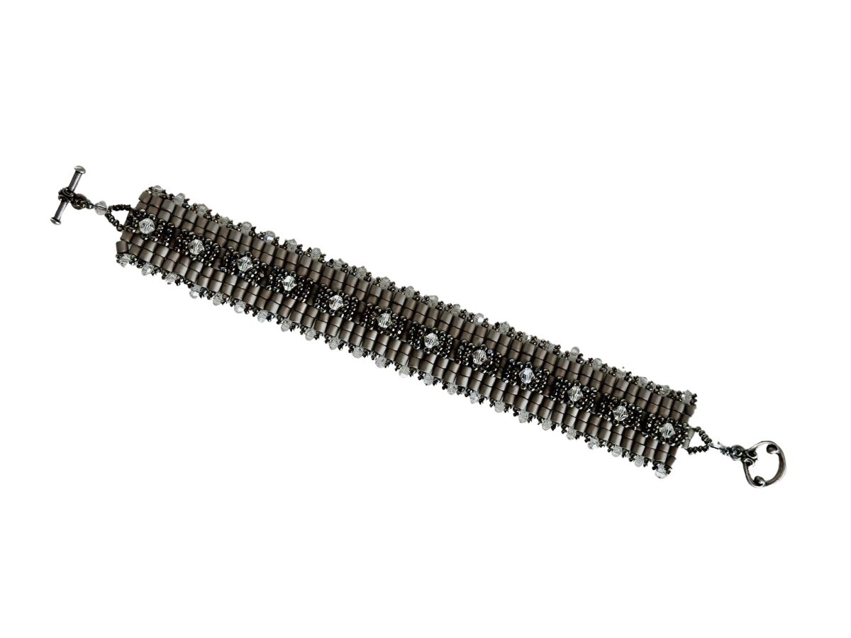 HEDDA SCHNUR - SILVER BEAD & SWAROVSKI CRYSTAL ERIN BRACELET - BEADS