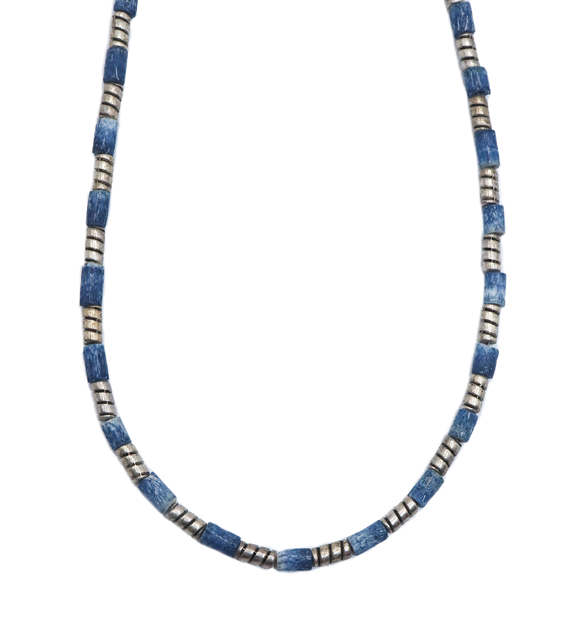 JANET SEWARD - BLUE CORAL & STERLING BEADED NECKLACE - STERLING