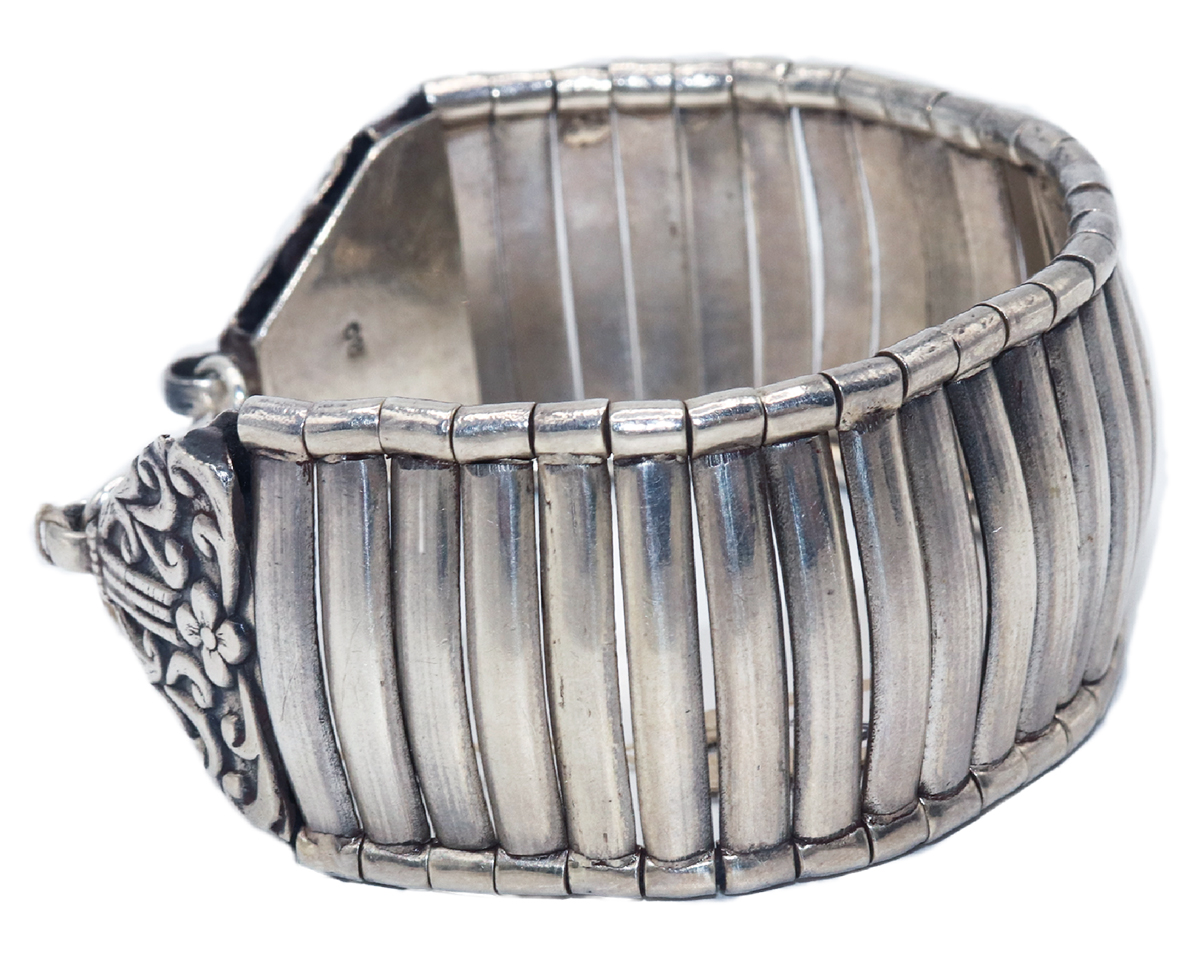 JANET SEWARD - ANTIQUE STERLING BRACELET HANDMADE IN INDIA - STERLING