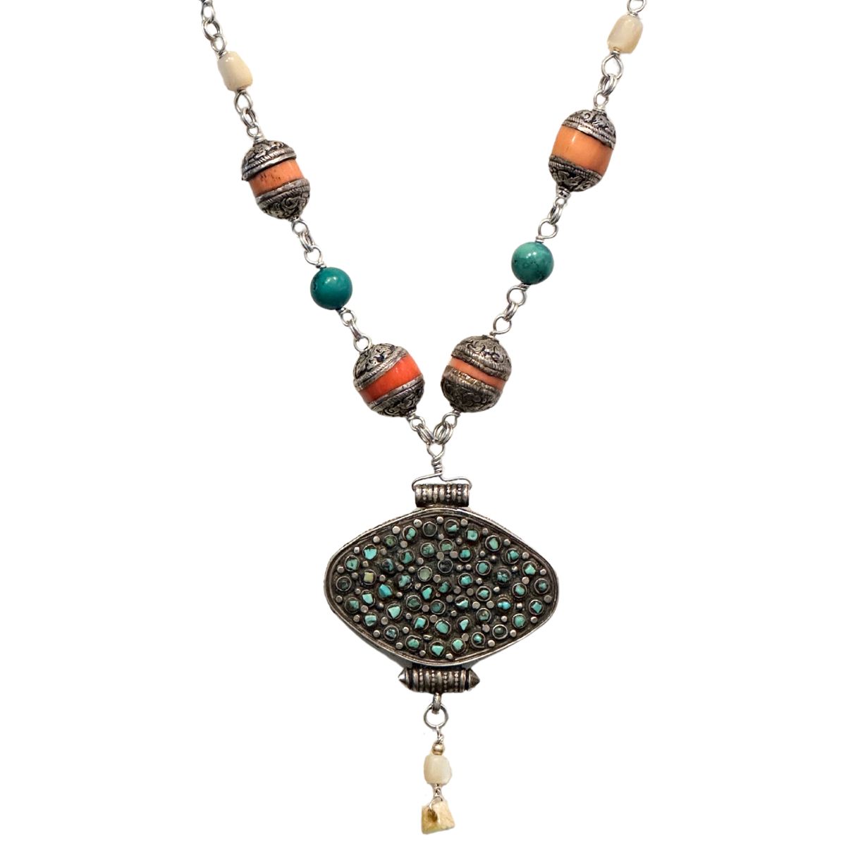 JANET SEWARD - ANTIQUE CHINESE BOX NECKLACE - MIXED MEDIA