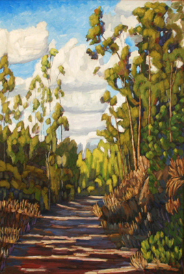 JOHN SAWYER - SHADOWS ON THE TRAIL - OIL ON CANVAS - 24 X 36