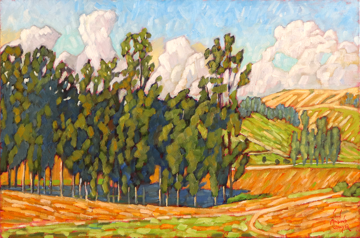 JOHN SAWYER - ORCHARD HILLS AFTERNOON - OIL ON CANVAS - 23.75 X 15.75