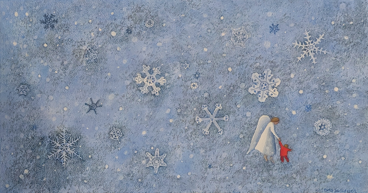 KRISTINA SWARNER - ANGEL IN SNOW - MIXED MEDIA - 19 X 10