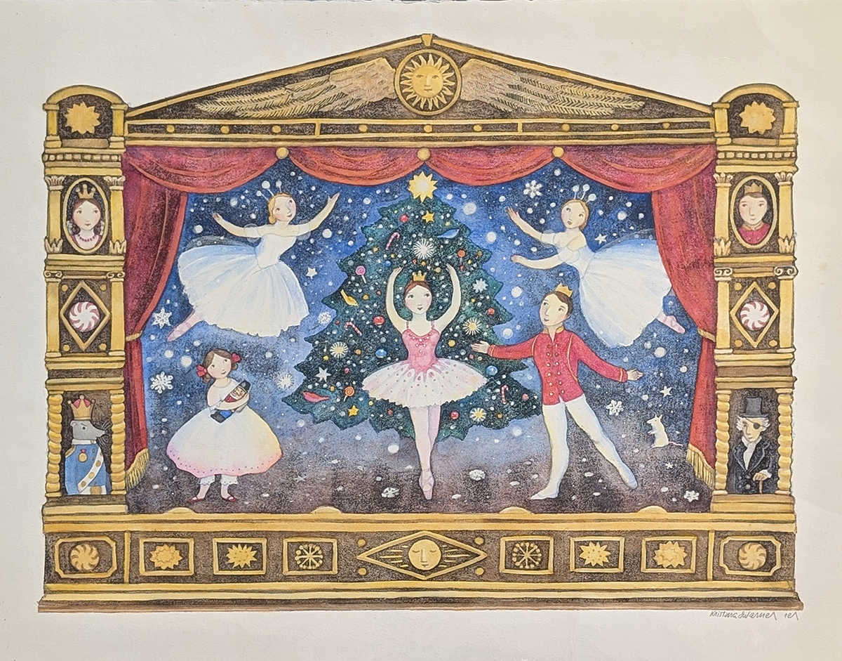 KRISTINA SWARNER - NUTCRACKER - MIXED MEDIA ON PAPER - 23.5 X 18