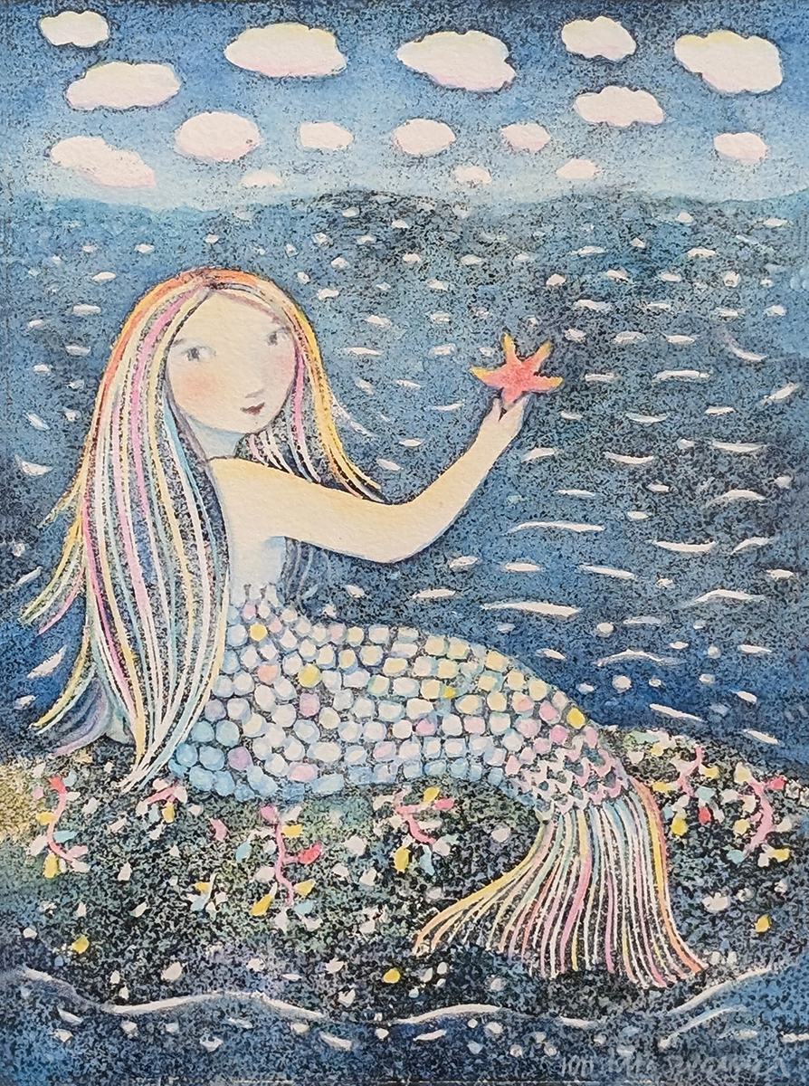 KRISTINA SWARNER - MERMAID - MIXED MEDIA - 6 X 8