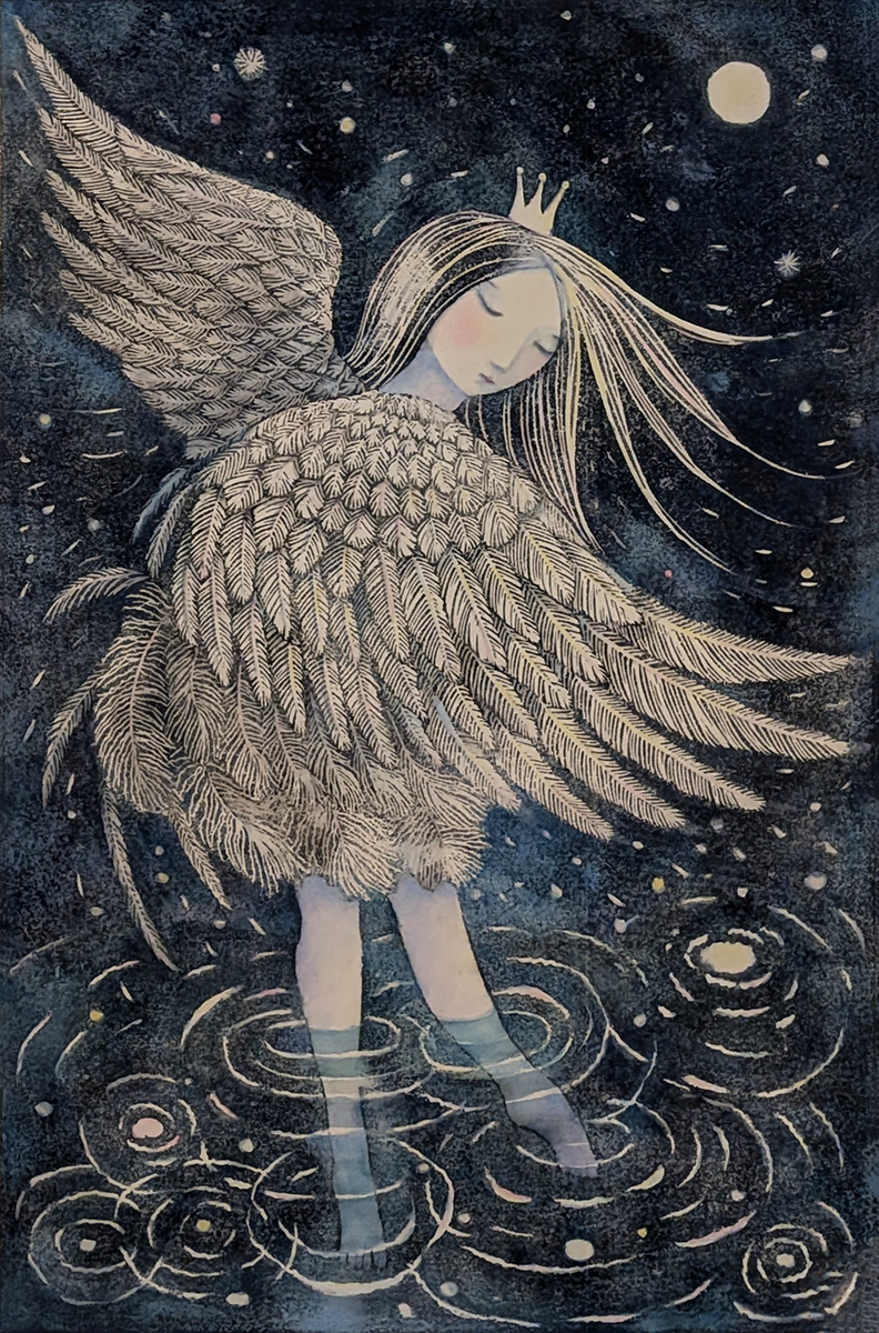 KRISTINA SWARNER - SWAN LAKE - MIXED MEDIA - 11.5 X 18