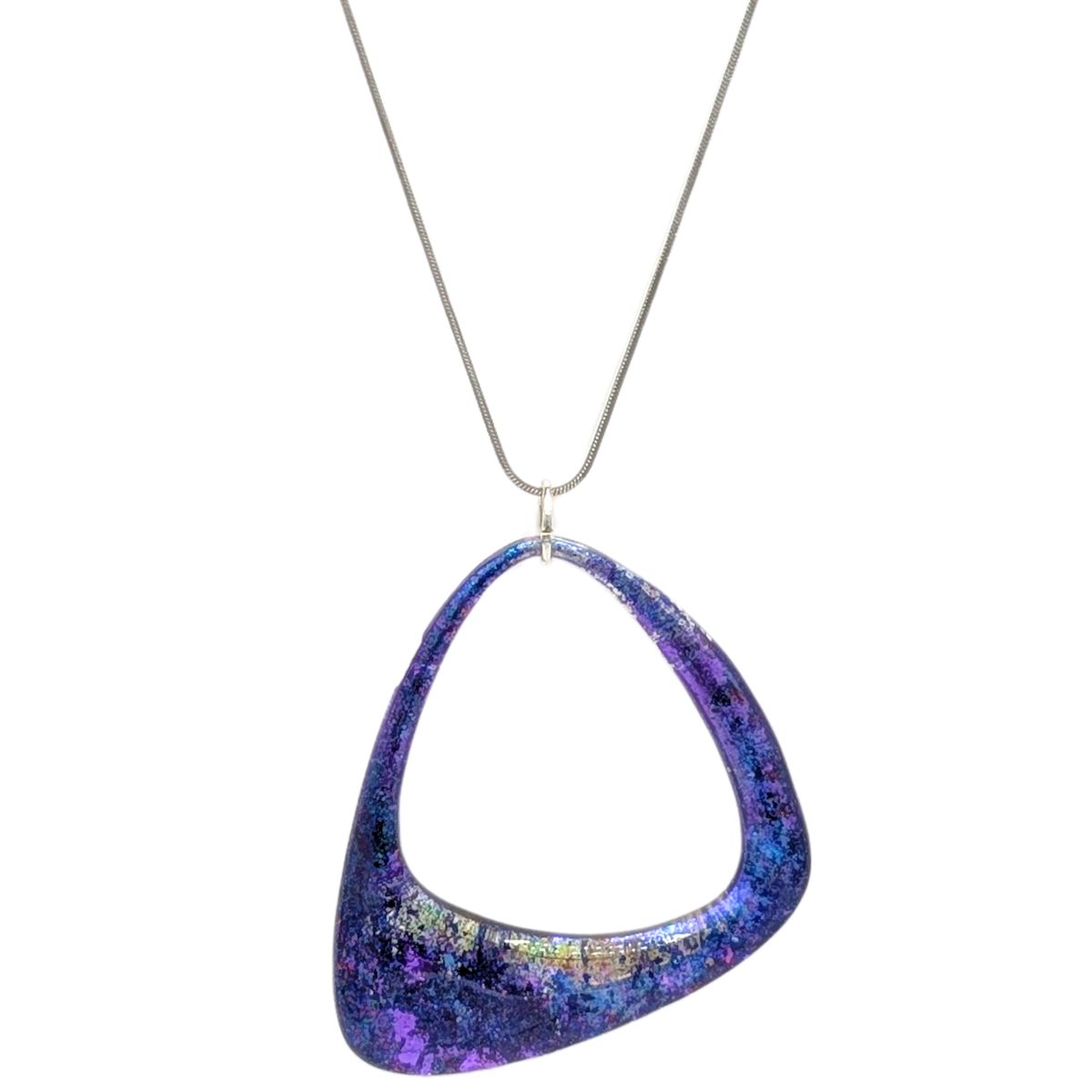 SHELLEY NORDMAN - LARGE BLUE AND PURPLE MULTICHROME NECKLACE - MIXED MEDIA