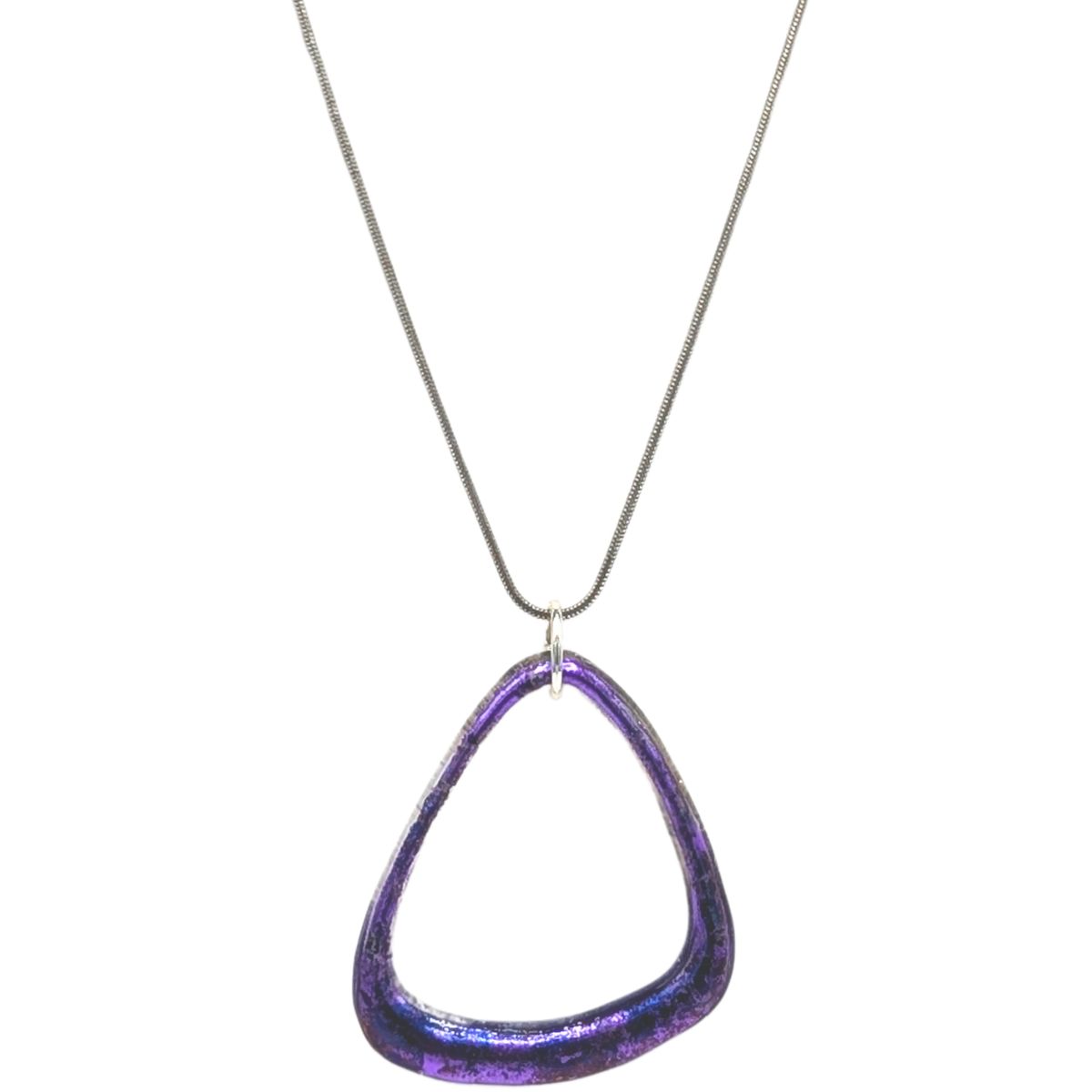 SHELLEY NORDMAN - MEDIUM BLUE AND PURPLE MULTICHROME NECKLACE - MIXED MEDIA