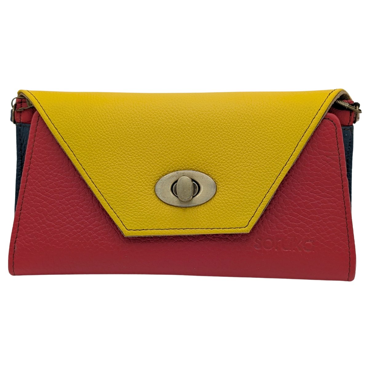 SORUKA - SECRET CLUTCH WALLET W/ CHAIN STRAP - LEATHER - 8.25 X 4.75