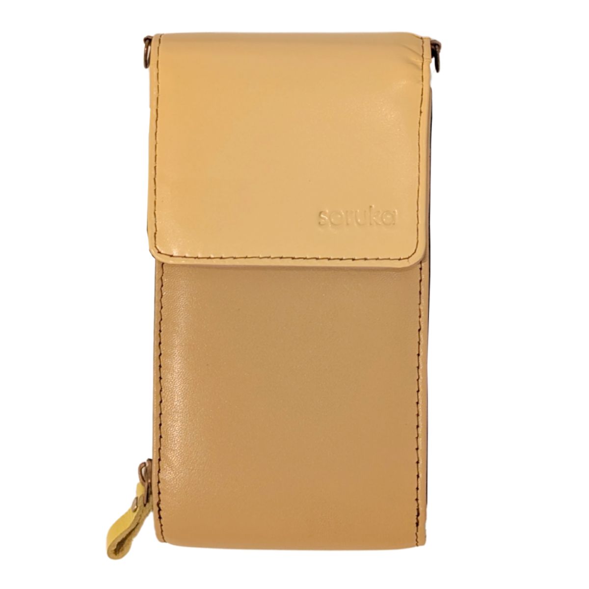 SORUKA - CREAM / GREEN EVA PHONE BAG - LEATHER
