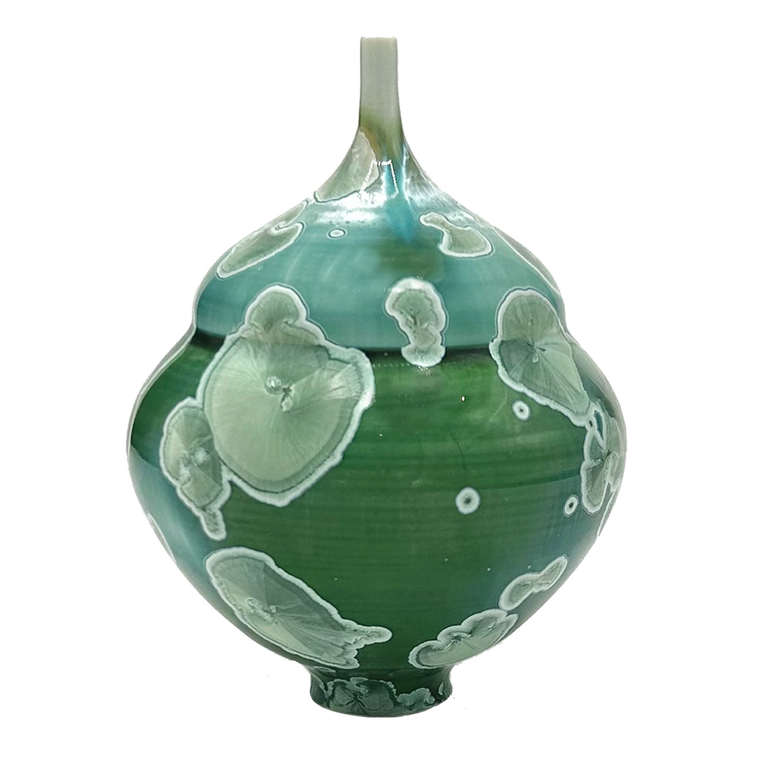 TANNER SAWITZ - EMERALD BOTTLE - CERAMIC - 3 X 4 X 3