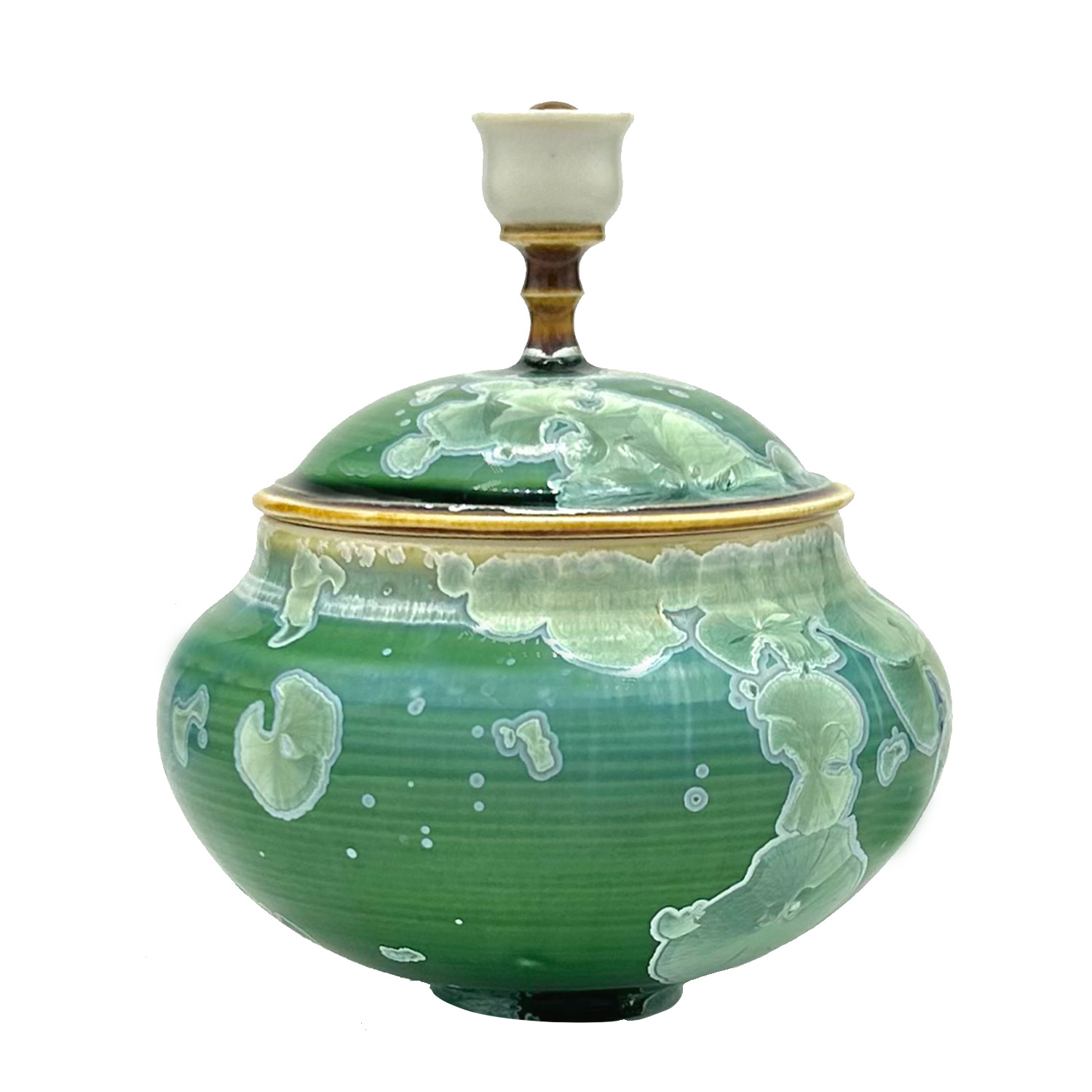 TANNER SAWITZ - EMERALD JEWELRY JAR - CERAMIC - 4.5 X 5 X 4