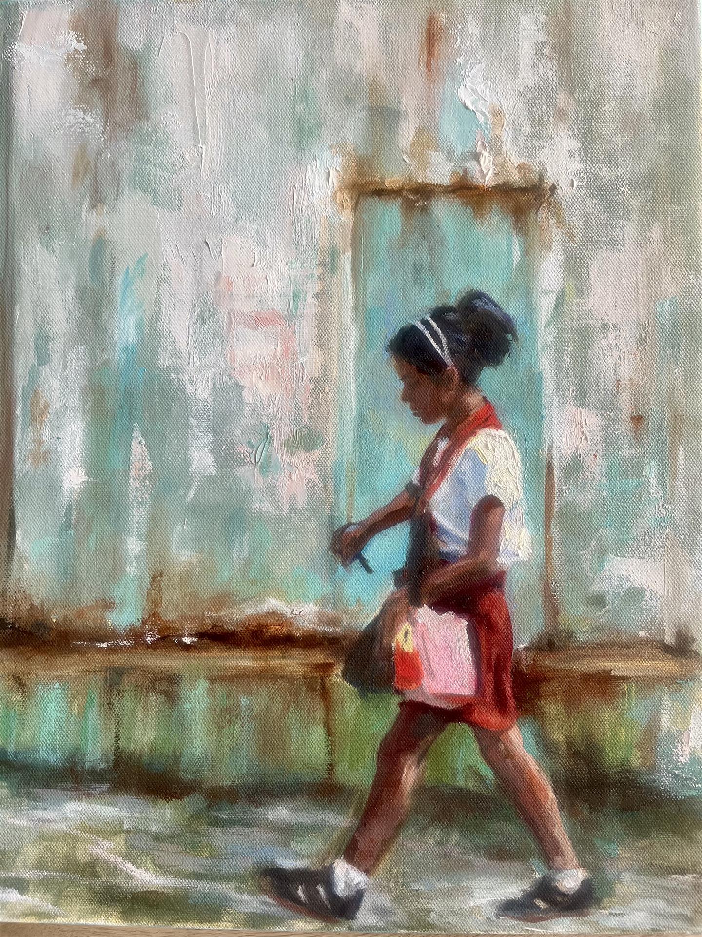 MARY DUNLAP - AFTER SCHOOL - OIL - 14 X 18
