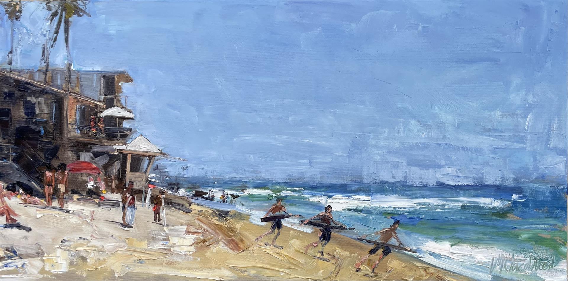 MARK JACOBUCCI - THALIA STREET BOYS - OIL - 30 X 15