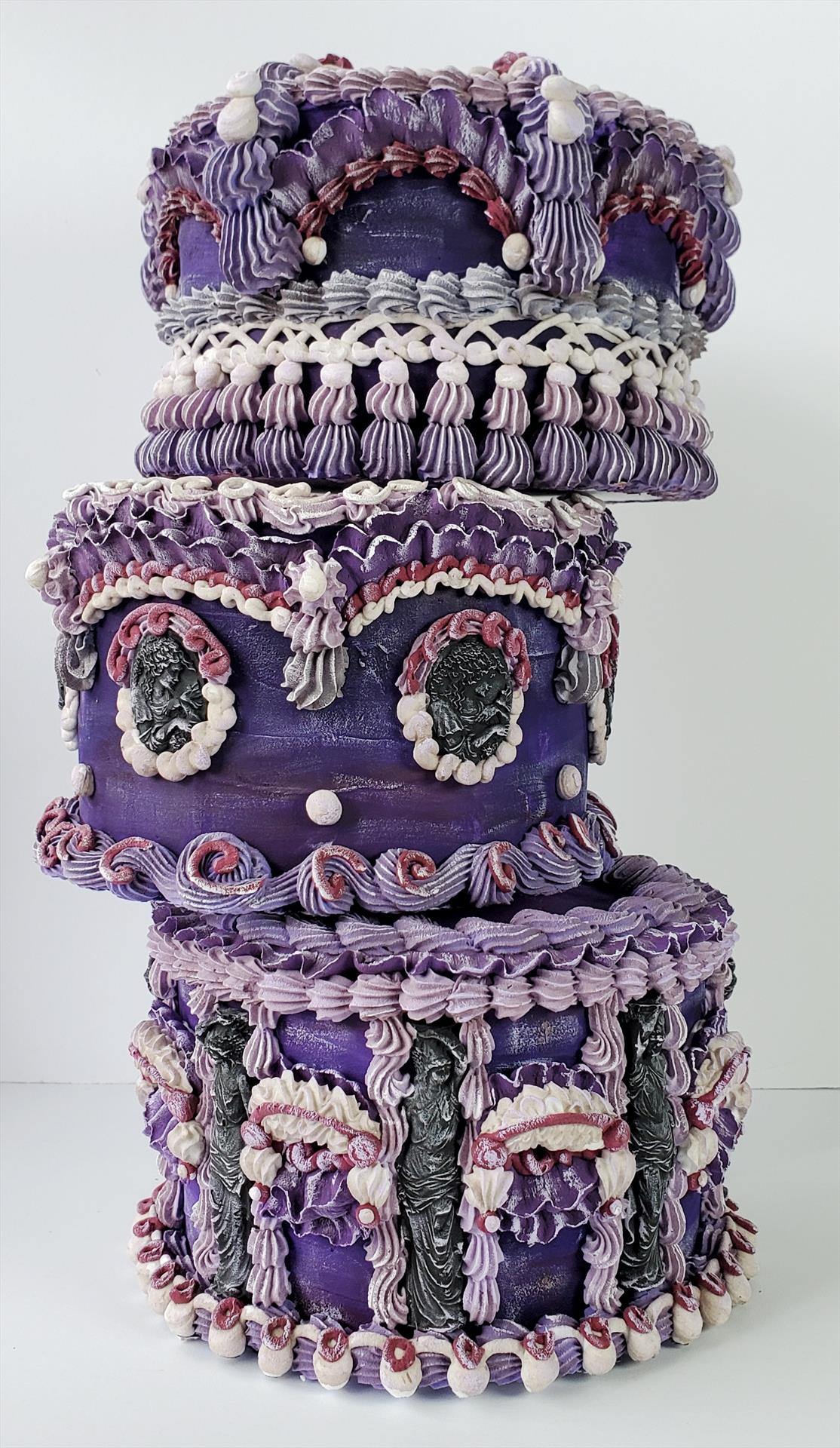 MELISSA KELLY-HILL - VIOLET ORACLE - MIXED MEDIA - 9 X 14 X 9