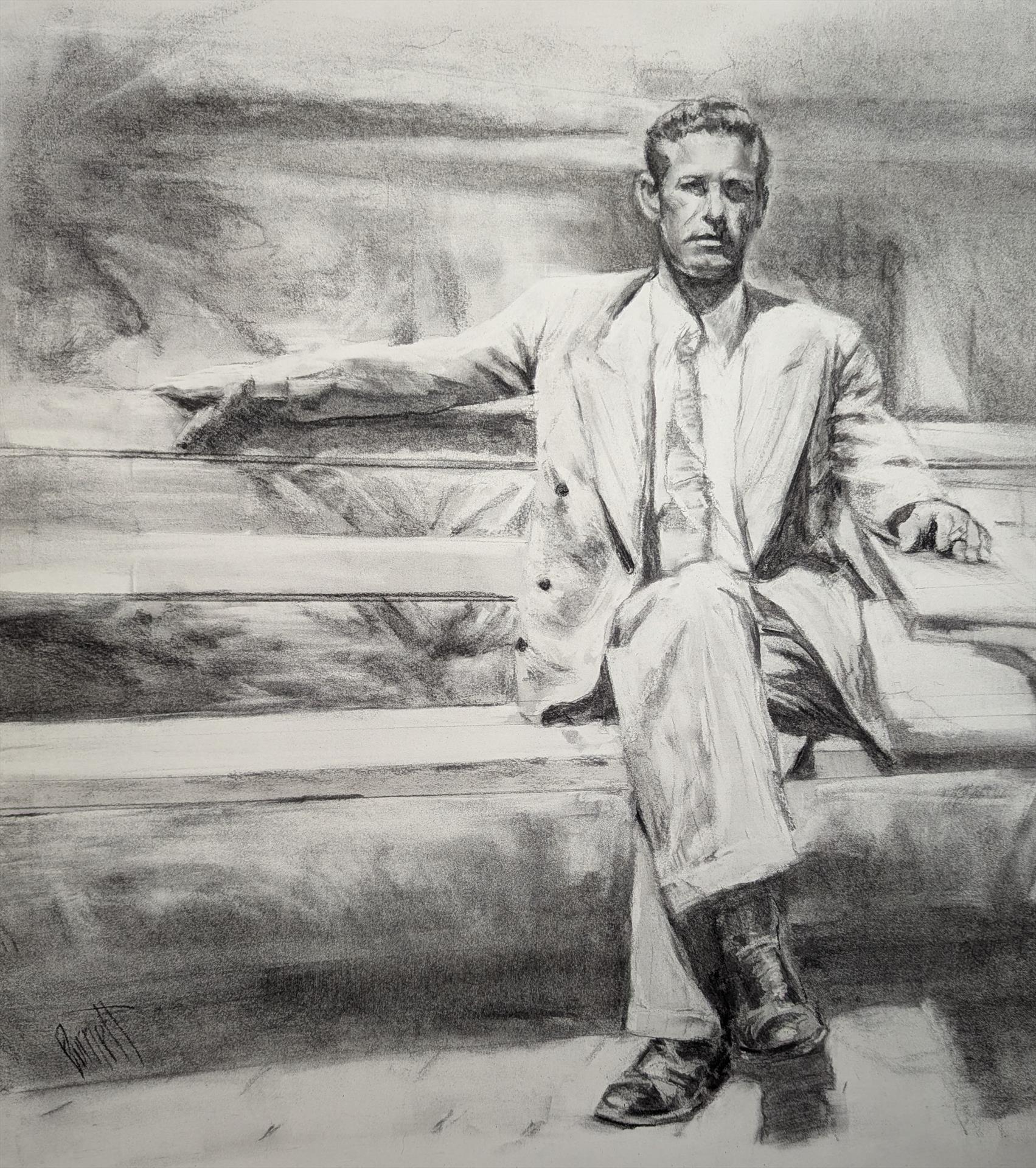 LISA BURNETT - CHET - CHARCOAL - 16 X 18