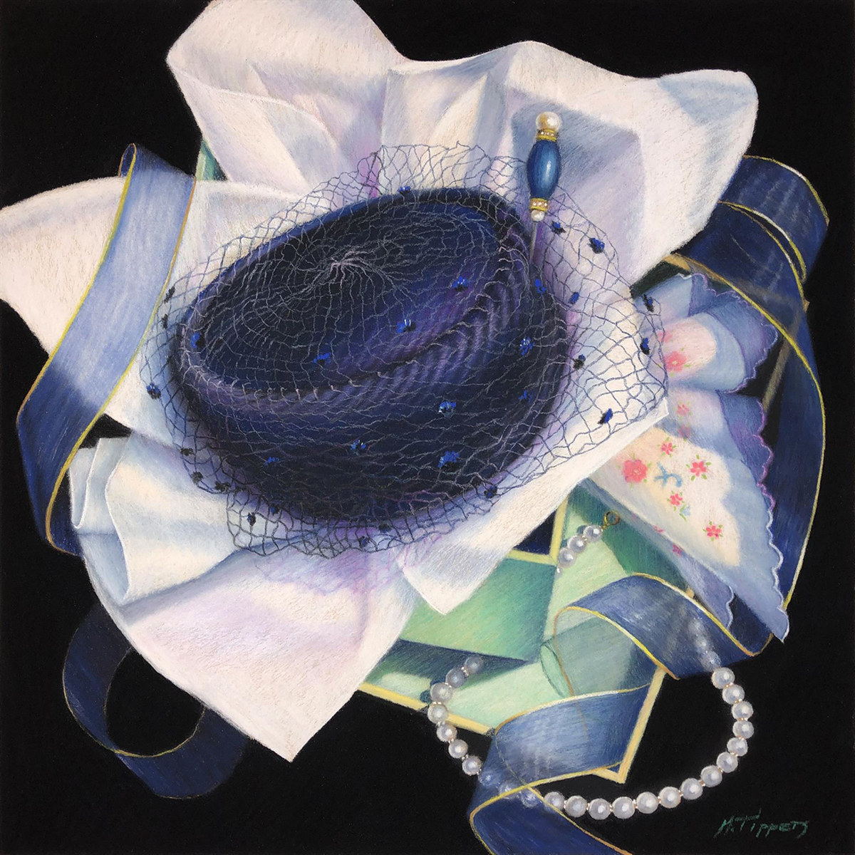 MARIE TIPPETS - SOMETHING BORROWED, SOMETHING BLUE - PASTEL - 14 X 14