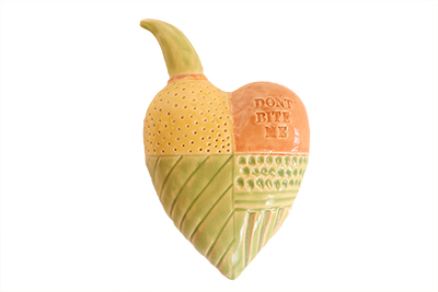 KAREN THAYER - VALENTINE CANDY HEART - CERAMIC - 5.5 X 8.5 X 3.5