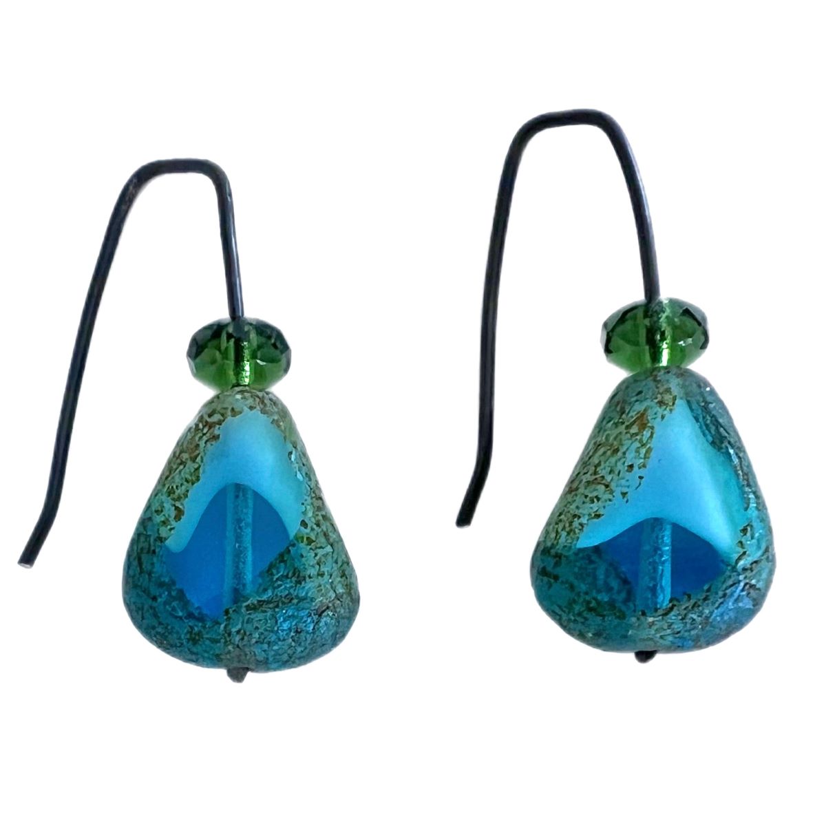 LILY TSAY - PICASSO GLASS WITH STONE EARRINGS - MIXED MEDIA