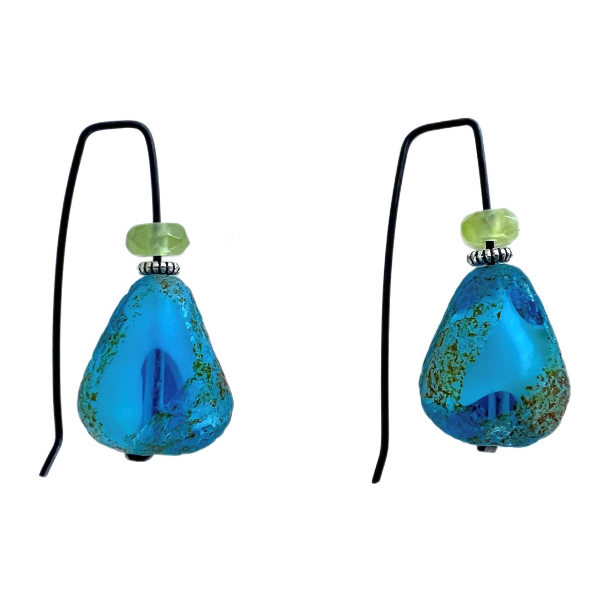 LILY TSAY - PICASSO GLASS WITH STONE EARRUBGS - MIXED MEDIA