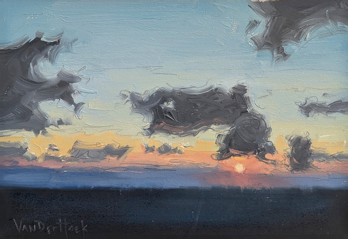 KIM VANDERHOEK - TWILIGHT DRIFT - OIL ON PAPER - 12 X 9