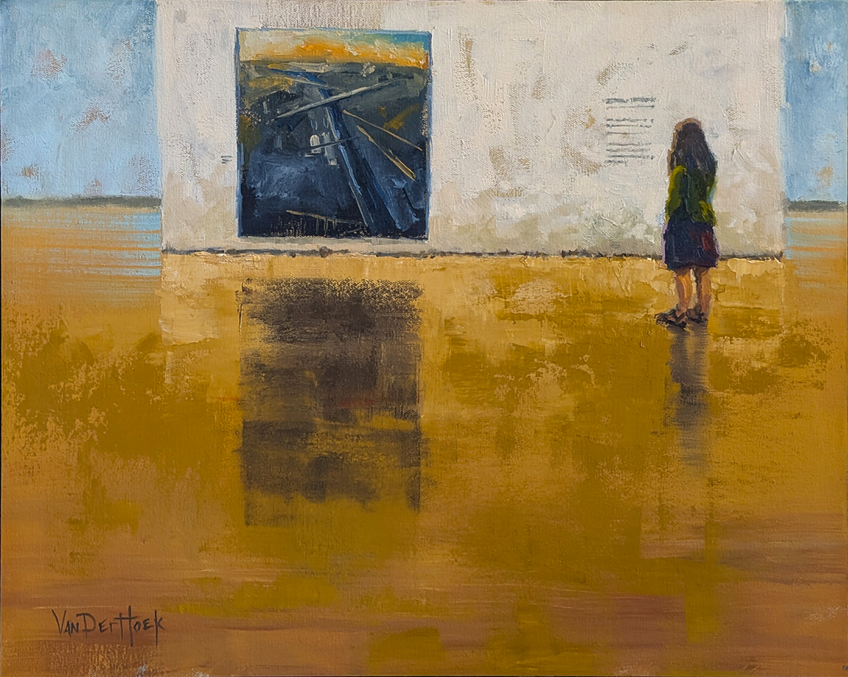 KIM VANDERHOEK - AT THE SHOW - OIL ON BOARD - 20 X 16