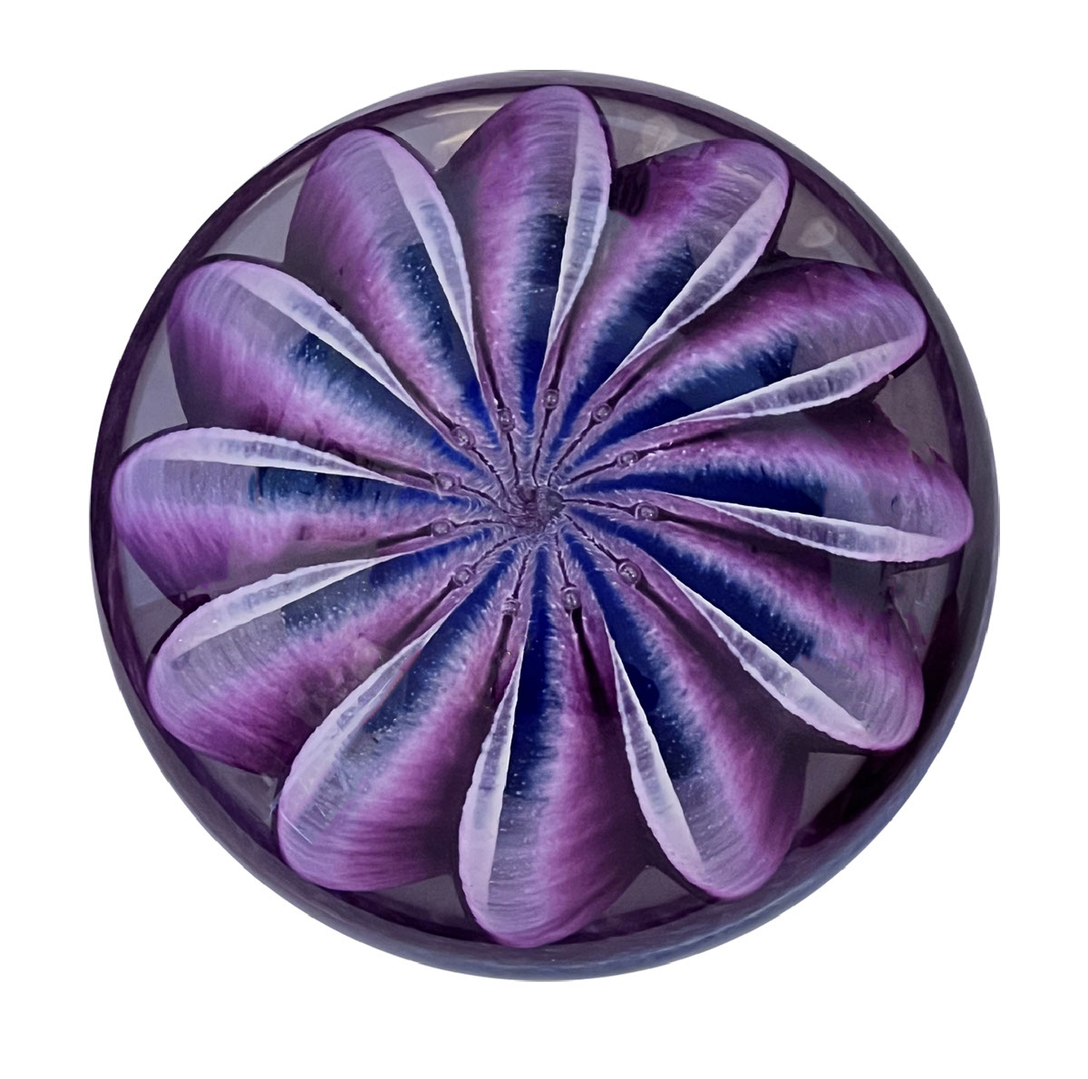 APRIL WAGNER - PURPLE SEA STAR PAPERWEIGHT - GLASS - 4.5 X 2 X 2.5