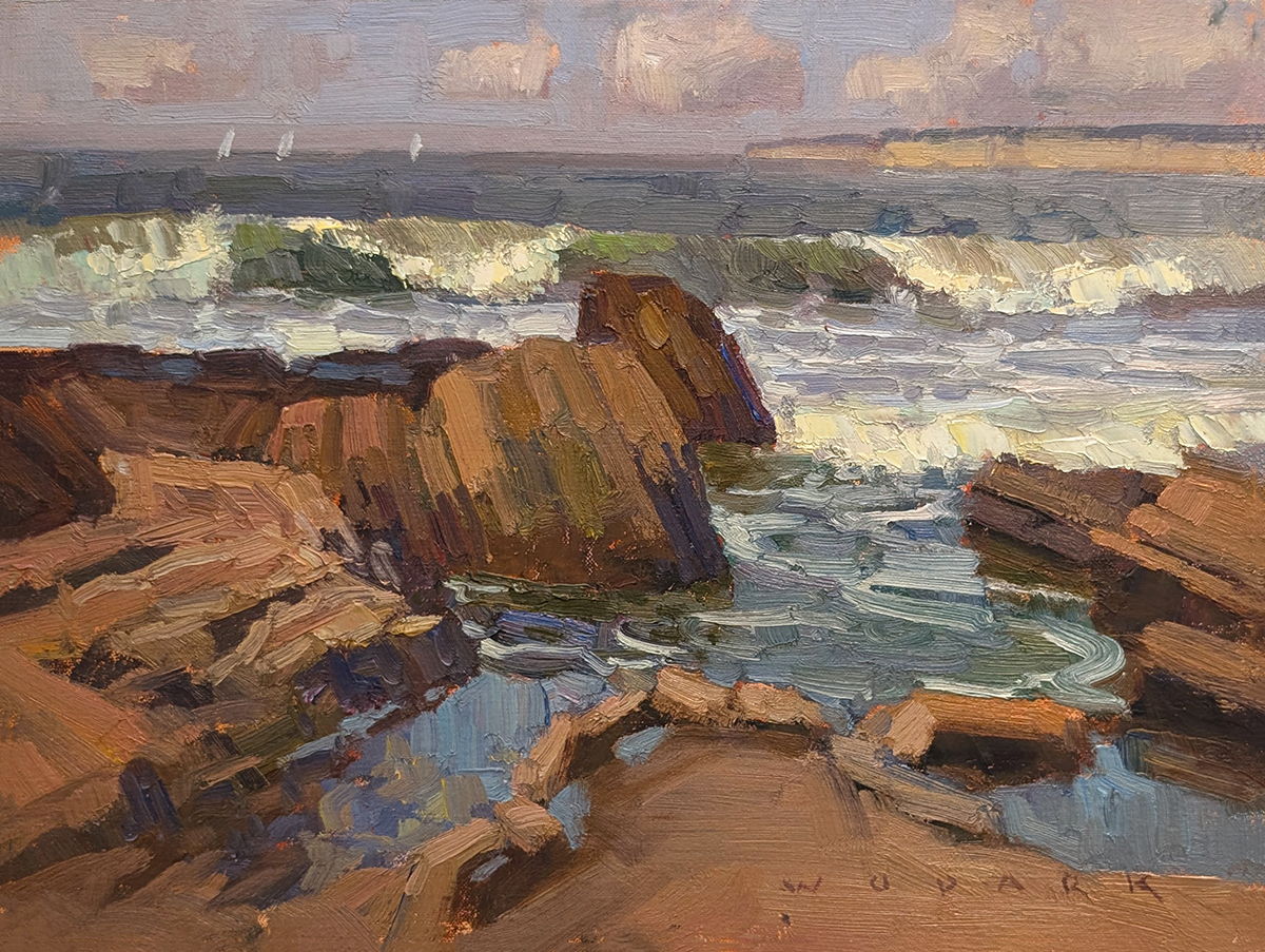 JIM WODARK - CRYSTAL COVE TIDE - OIL ON LINEN - 16 x 12