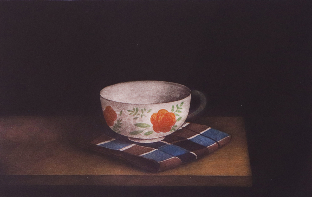 TOMOE YOKOI - TEA CUP - MEZZOTINT - 11 X 7