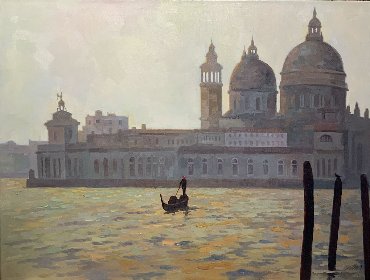 JIE ZHOU - MORNING SONG IN VENICE - OIL ON CANVAS - 34 X 26