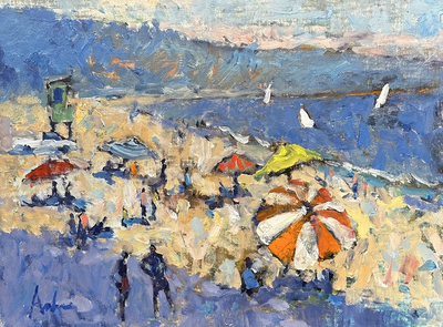BERNIE ANDERSON - BEACH DAY - OIL - 24 X 18