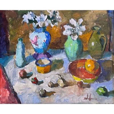 BERNIE ANDERSON - STILL LIFE #4 - OIL ON BOARD - 24 X 20