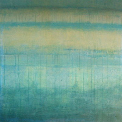 RANDY HIBBERD - GLOW 7 - OIL ON PAPER - 30 X 30