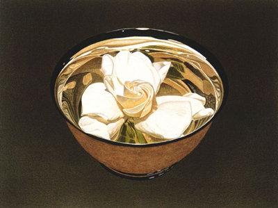 JOHN ARBUCKLE - GARDENIA IN SILVER BOWL - LITHOGRAPH - 16 X 12