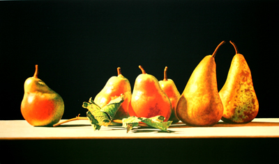 JOHN ARBUCKLE - PEARS & GRAPE LEAVES - ARCHIVAL PRINT - 28 X 16.5