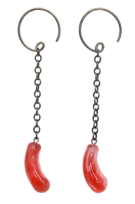 KRISTA BERMEO - JELLY BEAN EARRING, PINK CORAL - GLASS