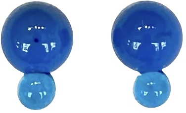 KRISTA BERMEO - BLUE DOUBLE GLOBE EARRINGS - GLASS